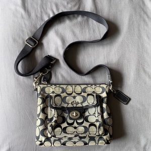 Black Coach Crossbody Bag W/ Front Pocket